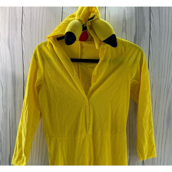 Kids Pikachu Fleece Button Up Hooded Costume with Pockets Size L - Picture 1 of 5